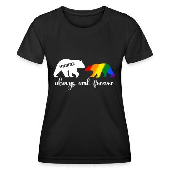 Regenbogen Mama Bär Immer Liebe Unterstütze Pride LGBT - Frauen Funktions-T-Shirt - Schwarz - Vorne - AI Model Female 172 light (172cm)