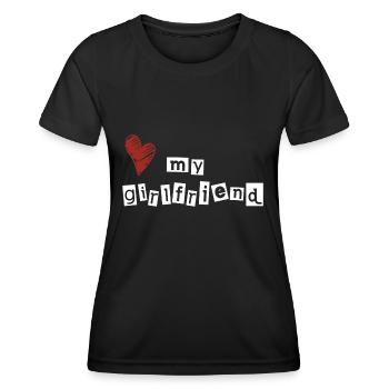 J’aime ma copine - T-shirt sport Femme - noir - Devant - AI Model Female 172 light (172cm)