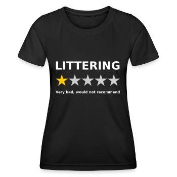 Gegen Anti Umweltverschmutzung 1 Stern Bewertung - Frauen Funktions-T-Shirt - Schwarz - Vorne - AI Model Female 172 light (172cm)