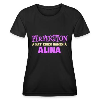 Alina as a woman's name - Women's Functional T-Shirt - black - Front - AI Model Female 172 light (172cm)