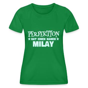 Milay comme nom de femme - T-shirt sport Femme - vert - Devant - AI Model Female 172 dark (172cm)
