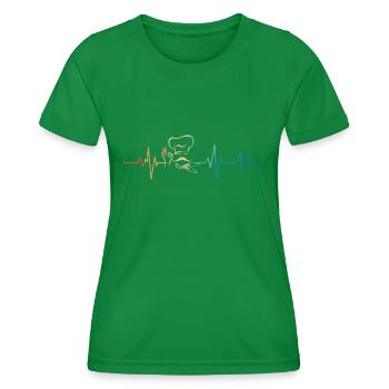Battement de coeur rétro chef cuisinier - T-shirt sport Femme - vert - Devant - AI Model Female 172 dark (172cm)