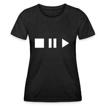 Stop Play and Pause - Women's Functional T-Shirt - black - Front - AI Model Female 172 light (172cm)