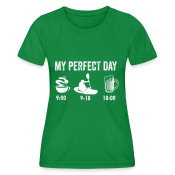 Kajak Design für Kanufahrer oder Rudertraining - Frauen Funktions-T-Shirt - Kelly Green - Vorne - AI Model Female 172 dark (172cm)