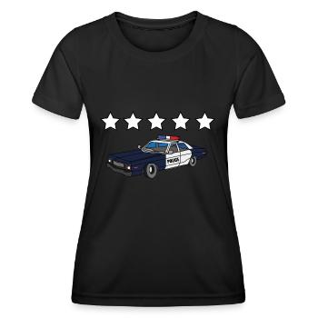5 Star Police Car GTA Wanted - Women's Functional T-Shirt - black - Front - AI Model Female 172 light (172cm)