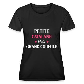 Petite catalane mais grande gueule - T-shirt sport Femme - noir - Devant - AI Model Female 172 light (172cm)