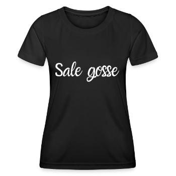 Sale gosse - T-shirt sport Femme - noir - Devant - AI Model Female 172 light (172cm)