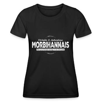 Morbihannais du Morbihan - T-shirt sport Femme - noir - Devant - AI Model Female 172 light (172cm)
