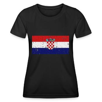 Kroatien Kroatien - Frauen Funktions-T-Shirt - Schwarz - Vorne - AI Model Female 172 light (172cm)
