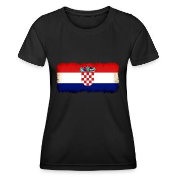 Croatia - Women's Functional T-Shirt - black - Front - AI Model Female 172 light (172cm)