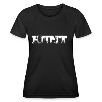chasseur - idée cadeau nature - T-shirt sport Femme - noir - Devant - AI Model Female 172 light (172cm)