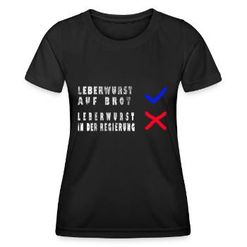 Ampel Leberwurst Protest - Frauen Funktions-T-Shirt - Schwarz - Vorne - AI Model Female 172 light (172cm)