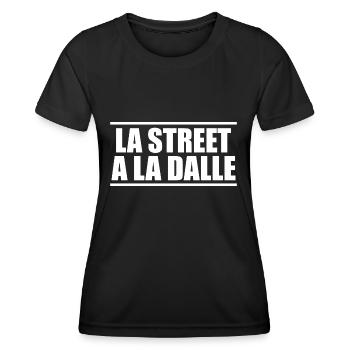 The street has the slab - Women's Functional T-Shirt - black - Front - AI Model Female 172 light (172cm)
