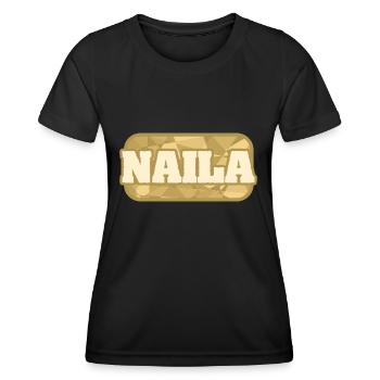 Naila - Frauen Funktions-T-Shirt - Schwarz - Vorne - AI Model Female 172 light (172cm)