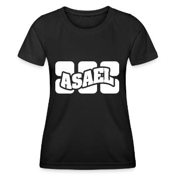 Name Asael - Frauen Funktions-T-Shirt - Schwarz - Vorne - AI Model Female 172 light (172cm)