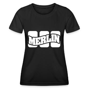 Merlin comme nom - T-shirt sport Femme - noir - Devant - AI Model Female 172 light (172cm)