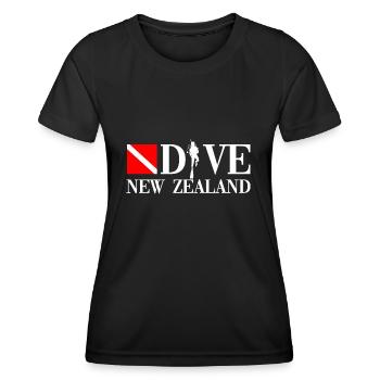 Plongée Nouvelle-Zélande - Neuseeland - Maori - Aotearoa - T-shirt sport Femme - noir - Devant - AI Model Female 172 light (172cm)