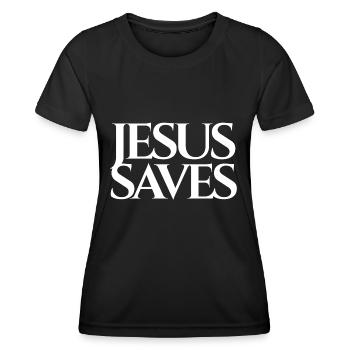 Jésus sauve - T-shirt sport Femme - noir - Devant - AI Model Female 172 light (172cm)
