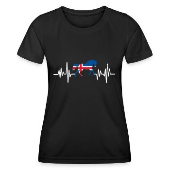 Islandpferde Herzschlag Isi Toelt Tölt Isländer Pf - Frauen Funktions-T-Shirt - Schwarz - Vorne - AI Model Female 172 light (172cm)