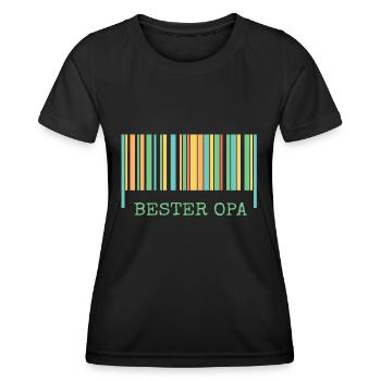 Strichcode Bester Opa - Frauen Funktions-T-Shirt - Schwarz - Vorne - AI Model Female 172 light (172cm)