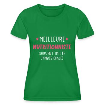 Meilleure NUTRITIONNISTE imitée jamais égalée - T-shirt sport Femme - vert - Devant - AI Model Female 172 dark (172cm)