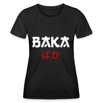 Japanisch Anime Manga Baka Senpai Nani Kawai Otaku - Frauen Funktions-T-Shirt - Schwarz - Vorne - AI Model Female 172 light (172cm)