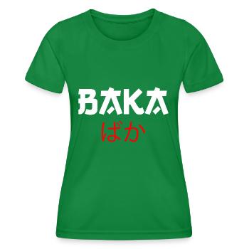 Japanese Anime Manga Baka Senpai Nani Kawai Otaku - Women's Functional T-Shirt - kelly green - Front - AI Model Female 172 dark (172cm)
