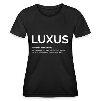 Luxus - Frauen Funktions-T-Shirt - Schwarz - Vorne - AI Model Female 172 light (172cm)