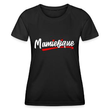 Mamiefique Mamie Magnifique Mamie-fique Grand Mère - T-shirt sport Femme - noir - Devant - AI Model Female 172 light (172cm)