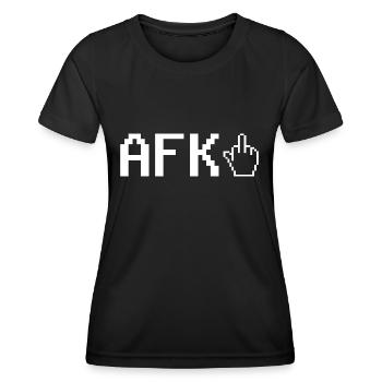 Gamer Afk Spruch Mittelfinger Humor - Frauen Funktions-T-Shirt - Schwarz - Vorne - AI Model Female 172 light (172cm)