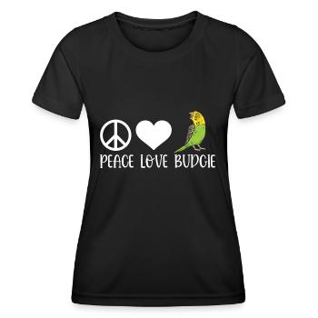 Wellensittich Sittich Vogel Haustier Geschenk - Frauen Funktions-T-Shirt - Schwarz - Vorne - AI Model Female 172 light (172cm)