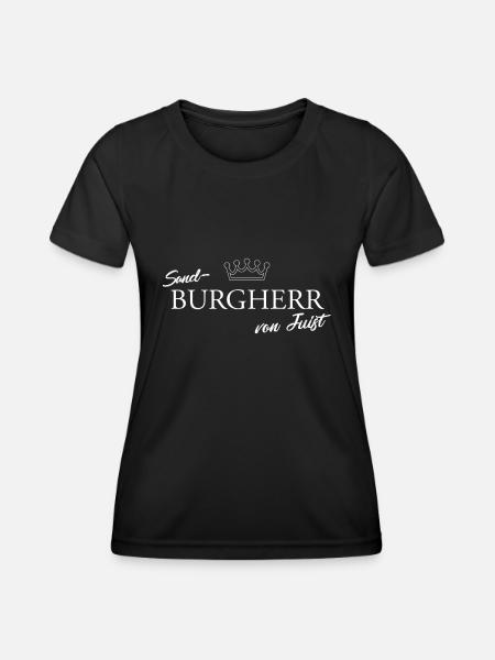 Sand-Burgherr von Juist - Frauen Funktions-T-Shirt - Schwarz