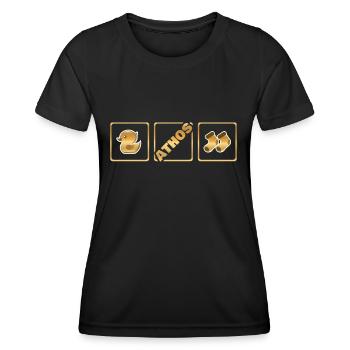 Bébé Naissance Maman Athos - T-shirt sport Femme - noir - Devant - AI Model Female 172 light (172cm)