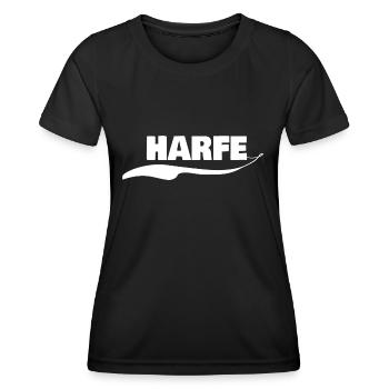 Harfe Harfe - Frauen Funktions-T-Shirt - Schwarz - Vorne - AI Model Female 172 light (172cm)