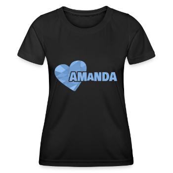 Cadeau pour Amanda - T-shirt sport Femme - noir - Devant - AI Model Female 172 light (172cm)