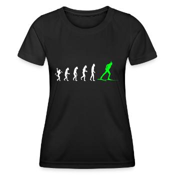 Évolution des cadeaux de biathlon - T-shirt sport Femme - noir - Devant - AI Model Female 172 light (172cm)