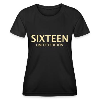 16e anniversaire seize cadeau - T-shirt sport Femme - noir - Devant - AI Model Female 172 light (172cm)