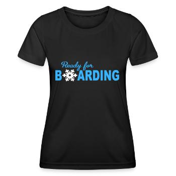 Snowboard - Frauen Funktions-T-Shirt - Schwarz - Vorne - AI Model Female 172 light (172cm)