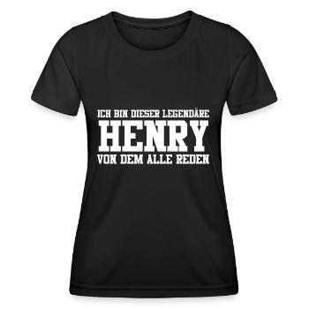 Henry Name Design - Frauen Funktions-T-Shirt - Schwarz - Vorne - AI Model Female 172 light (172cm)