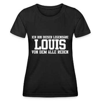 Louis Name Design - Frauen Funktions-T-Shirt - Schwarz - Vorne - AI Model Female 172 light (172cm)