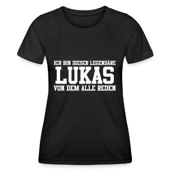 Lukas Name Design - Frauen Funktions-T-Shirt - Schwarz - Vorne - AI Model Female 172 light (172cm)