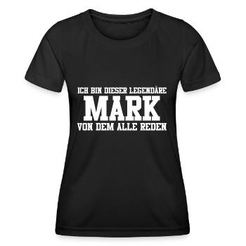 Mark Name Design - Frauen Funktions-T-Shirt - Schwarz - Vorne - AI Model Female 172 light (172cm)