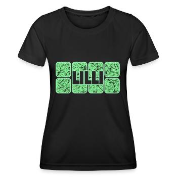 Prénom Lilli - T-shirt sport Femme - noir - Devant - AI Model Female 172 light (172cm)
