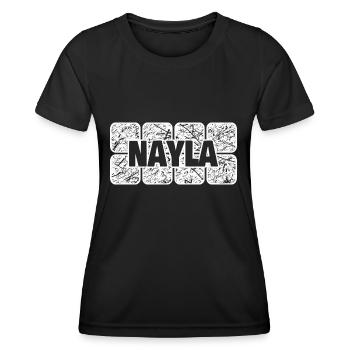 Cadeau pour Nayla - T-shirt sport Femme - noir - Devant - AI Model Female 172 light (172cm)