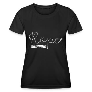 Conception de corde à sauter pour les sauteurs à la corde - T-shirt sport Femme - noir - Devant - AI Model Female 172 light (172cm)
