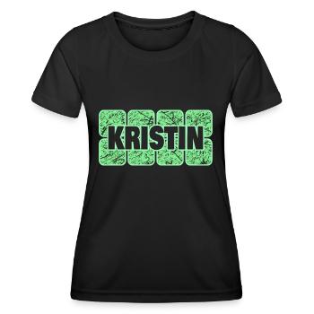 First name Kristin - Women's Functional T-Shirt - black - Front - AI Model Female 172 light (172cm)