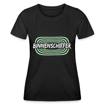 Work Inland waterway skipper - Women's Functional T-Shirt - black - Front - AI Model Female 172 light (172cm)