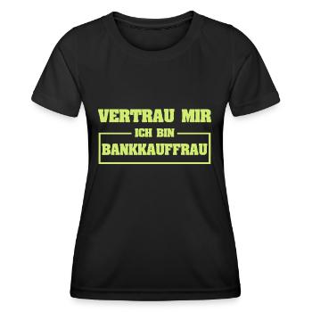 Bank clerk - Women's Functional T-Shirt - black - Front - AI Model Female 172 light (172cm)