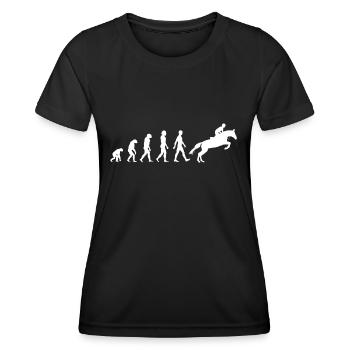 Cheval Cavaliers Cavaliers Équitation Evolution - T-shirt sport Femme - noir - Devant - AI Model Female 172 light (172cm)