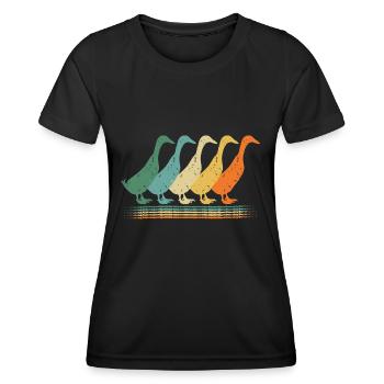 Silhouette Cadeau Canard Running Duck Propriétaire - T-shirt sport Femme - noir - Devant - AI Model Female 172 light (172cm)